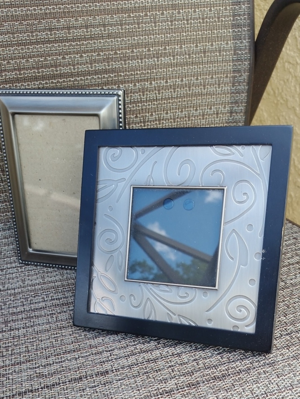 Square Black and Silver Decorative Photo Frame - Unbranded